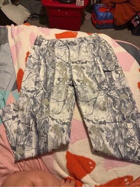 Gray & White Camo Cargo Pants